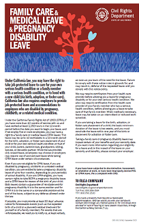 Family Care and Medical Leave (CFRA Leave) and Pregnancy Disability Leave Poster